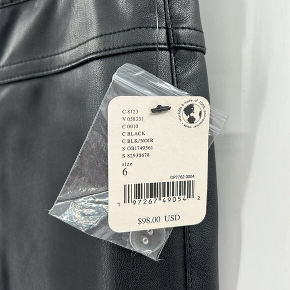 We the Free Women's Uptown High Rise Vegan Leather Pants - Black - 6 - NWT - Picture 4 of 8